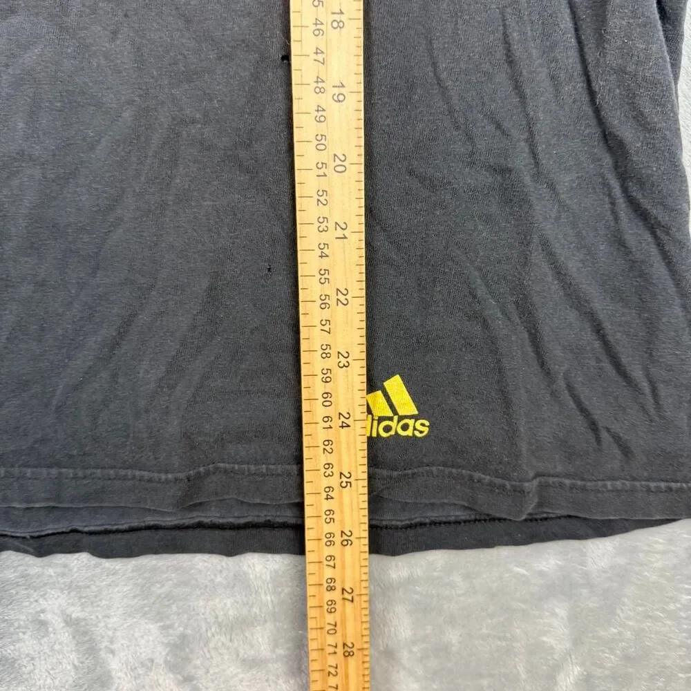 Adidas Men's Black and Grey T-shirt